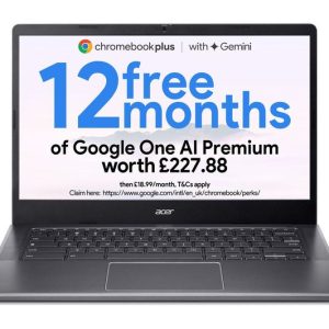 ACER 514 14" Chromebook Plus - Intel® Core™ i3, 128 GB eMMC, Grey