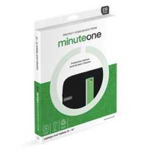Minute One Neoprene Sleeve & Screen Cleaner Black for Laptop 13 14