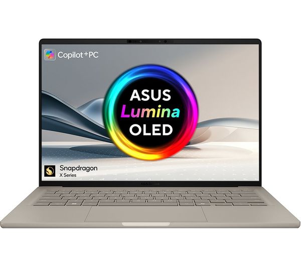 ASUS Zenbook A14 UX3407QA 14" Laptop, Copilot+ PC - Snapdragon X, 512 GB SSD, Beige