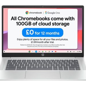 HP 14a-nf0501sa 14" Chromebook - Intel® N100, 128 GB UFS, Silver