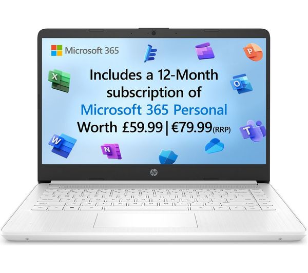 HP Stream 14s-dq0508sa 14" Laptop - Intel® Celeron®, 128 GB SSD, White