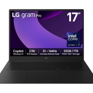 LG gram Pro 17Z90TP-G.AD88A1 17" Laptop - Intel® Core™ Ultra 7, 1 TB SSD, Black