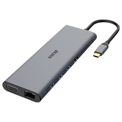 Akasa USB-C® docking station USB Type-C 14-In-1 Dock Compatible with (brand): Universal Built-in card reader, USB-C® powered