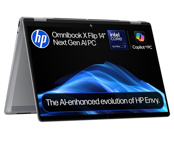 HP OmniBook X Flip NGAI 14" 2 in 1 Laptop - Intel® Core™ Ultra 7, 1 TB SSD, Meteor Silver