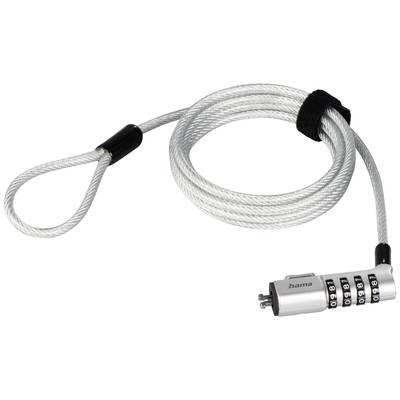 Hama Laptop security lock Combination lock No keys required, Enables cable management via hook-and-loop cable ties 180 cm