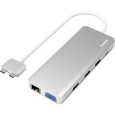 Hama USB-C® docking station Compatible with (brand): Apple MacBook Charging function, USB-C® powered