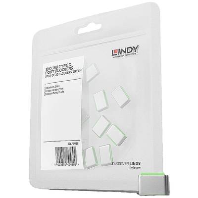 LINDY USB-C® socket lock 10-piece set Green no keys 40438