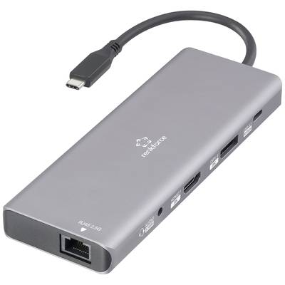Renkforce USB-C® docking station RF-DKS-905 10-in-1 8K PD 3.1 PD 3.1 140W 8K Compatible with (brand): Universal USB-C® powered