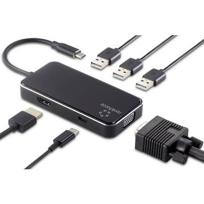 Renkforce USB-C® docking station RF-HUB-230 Compatible with (brand): Universal USB-C® powered