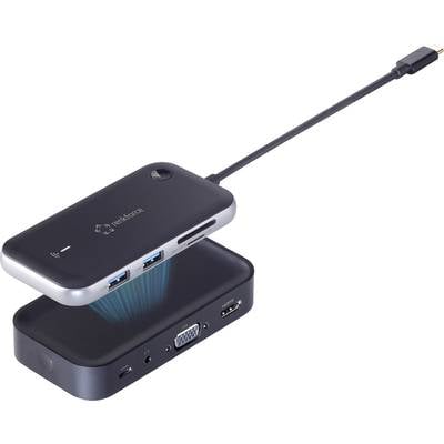 Renkforce USB-C® docking station RF-HUB-810 Compatible with (brand): Universal Wireless image transmission, Built-in card reader