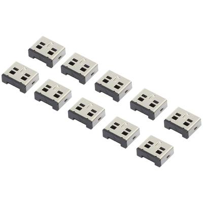 Renkforce USB port lock rf-USBBlocker-02 10-piece set Silver no keys RF-4463019