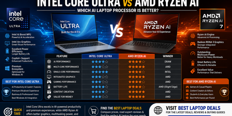 Intel Core Ultra vs AMD Ryzen AI: Which AI Laptop Processor Is Better?